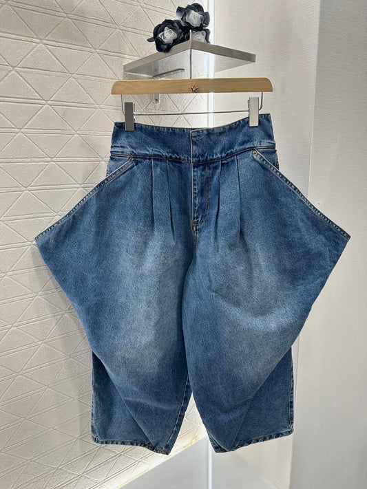 Lo 2025 new product Super cool denim cropped pants