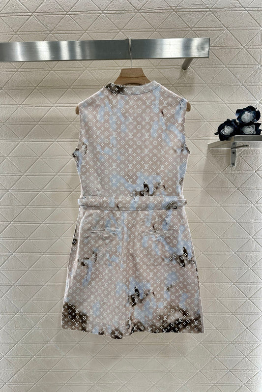 L 2025 new product Printed gradient vest dress