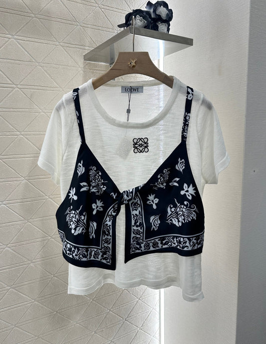 LO 2025 new product Printed knitted top
