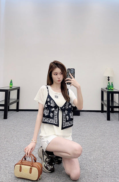 LO 2025 new product Printed knitted top