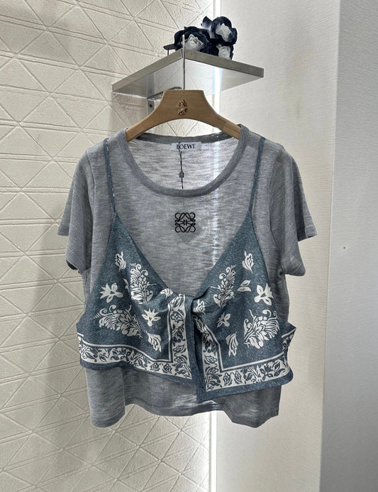 LO 2025 new product Printed knitted top