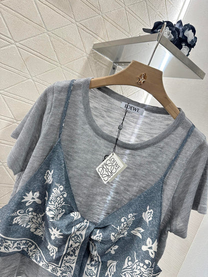 LO 2025 new product Printed knitted top