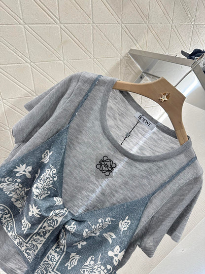 LO 2025 new product Printed knitted top