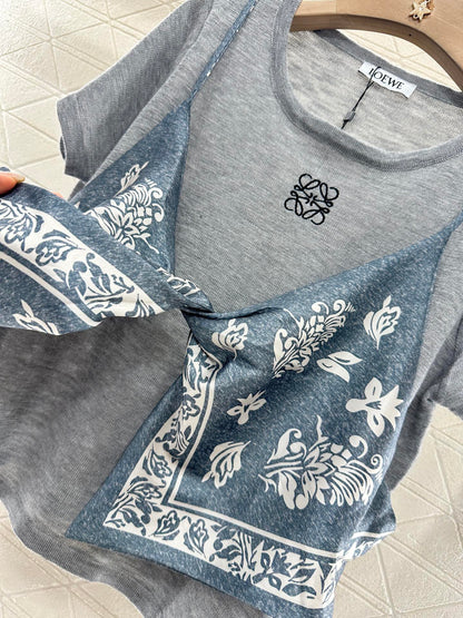 LO 2025 new product Printed knitted top