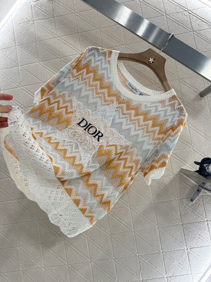 D 2025 new products Embroidered knitted top