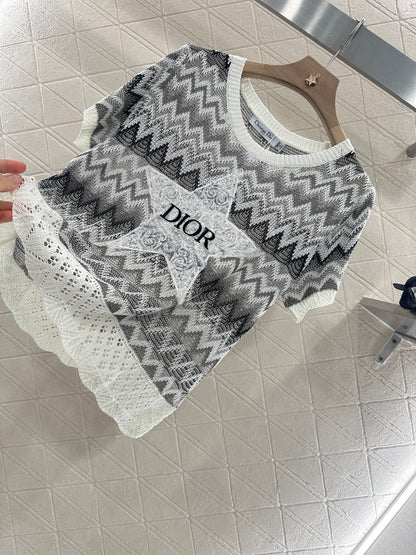 D 2025 new products Embroidered knitted top
