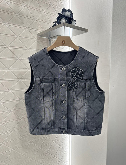 C 2025 new products Denim vest and short skirt set