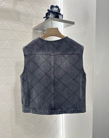 C 2025 new products Denim vest and short skirt set
