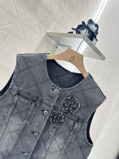 C 2025 new products Denim vest and short skirt set