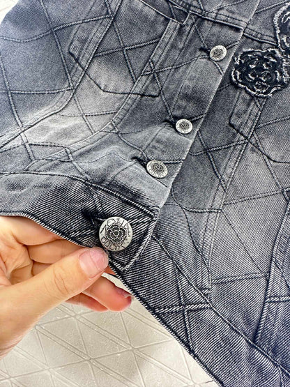 C 2025 new products Denim vest and short skirt set