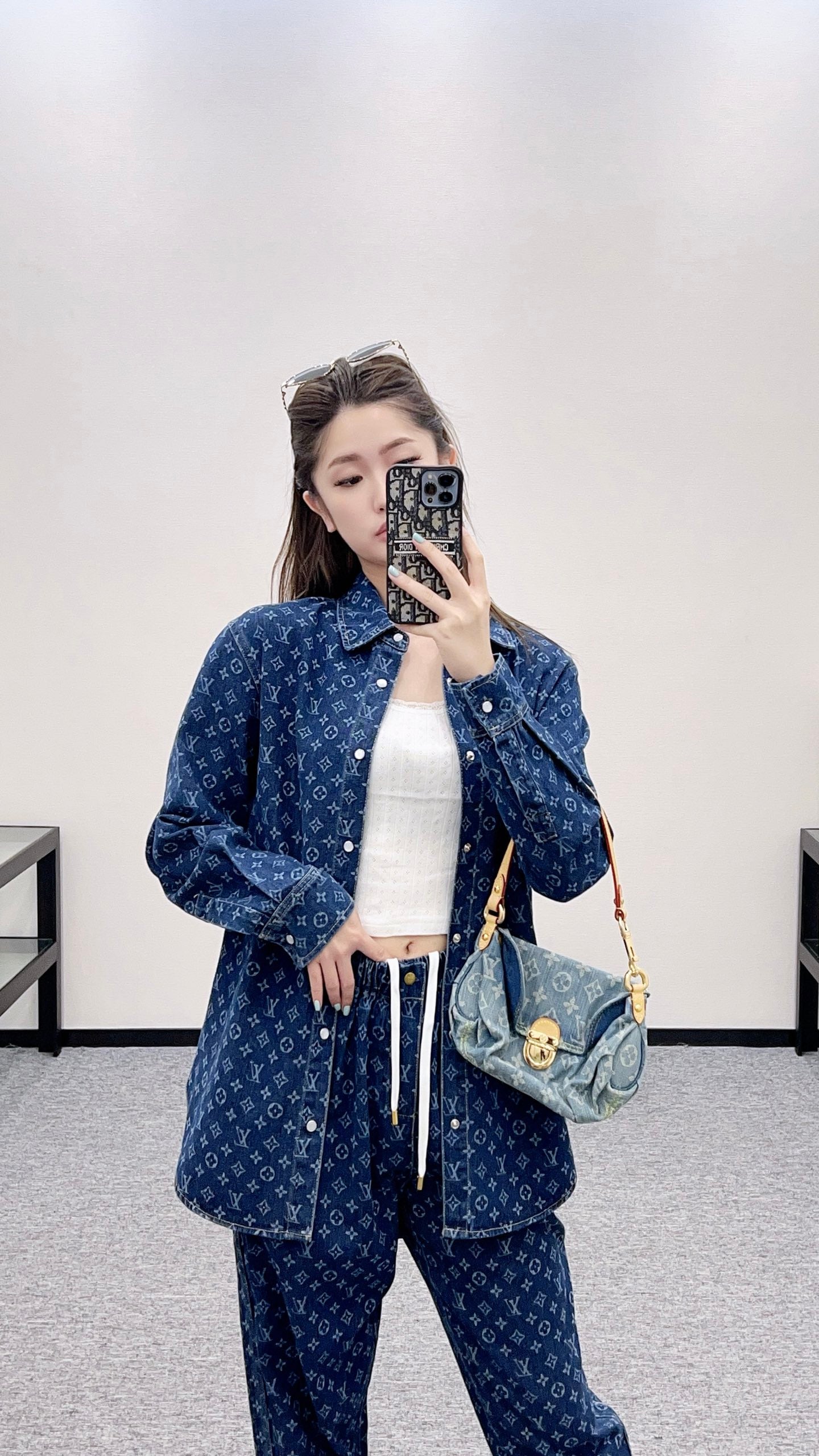 L 2025 new products Shirt and jeans trousers set
