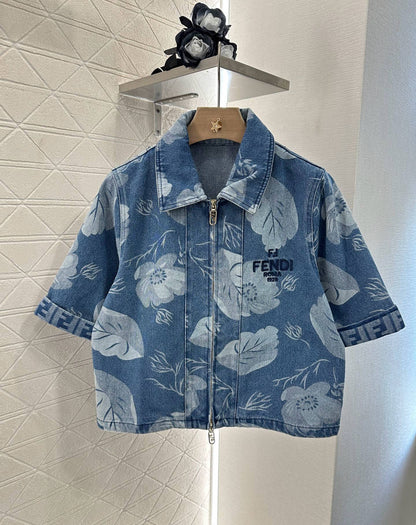 F 2025 new product Denim jacket and shorts set