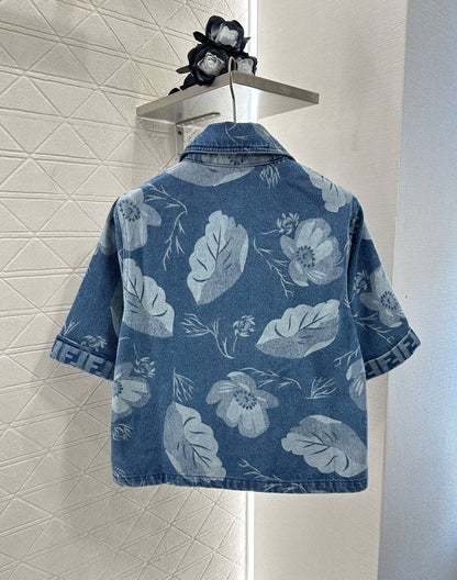 F 2025 new product Denim jacket and shorts set