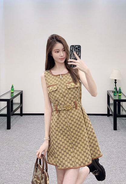 G 2025 new product Belt vest dress