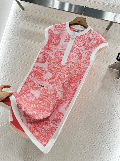 D 25 new product Knitted jacquard vest dress