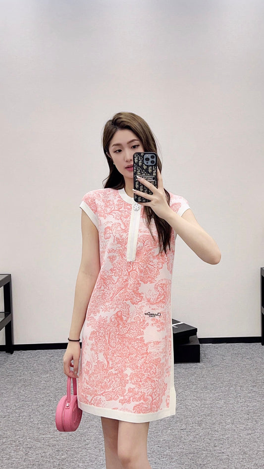 D 25 new product Knitted jacquard vest dress