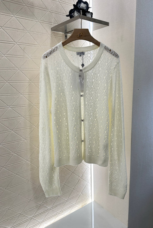 C 2025 new product Hollow rhinestone cardigan