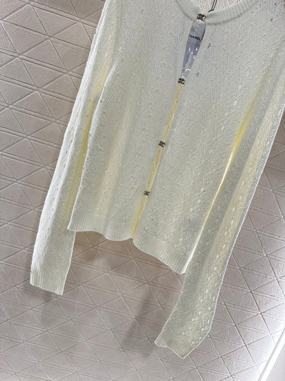 C 2025 new product Hollow rhinestone cardigan