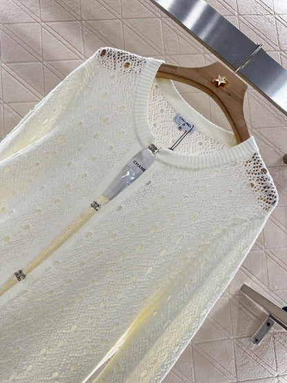 C 2025 new product Hollow rhinestone cardigan