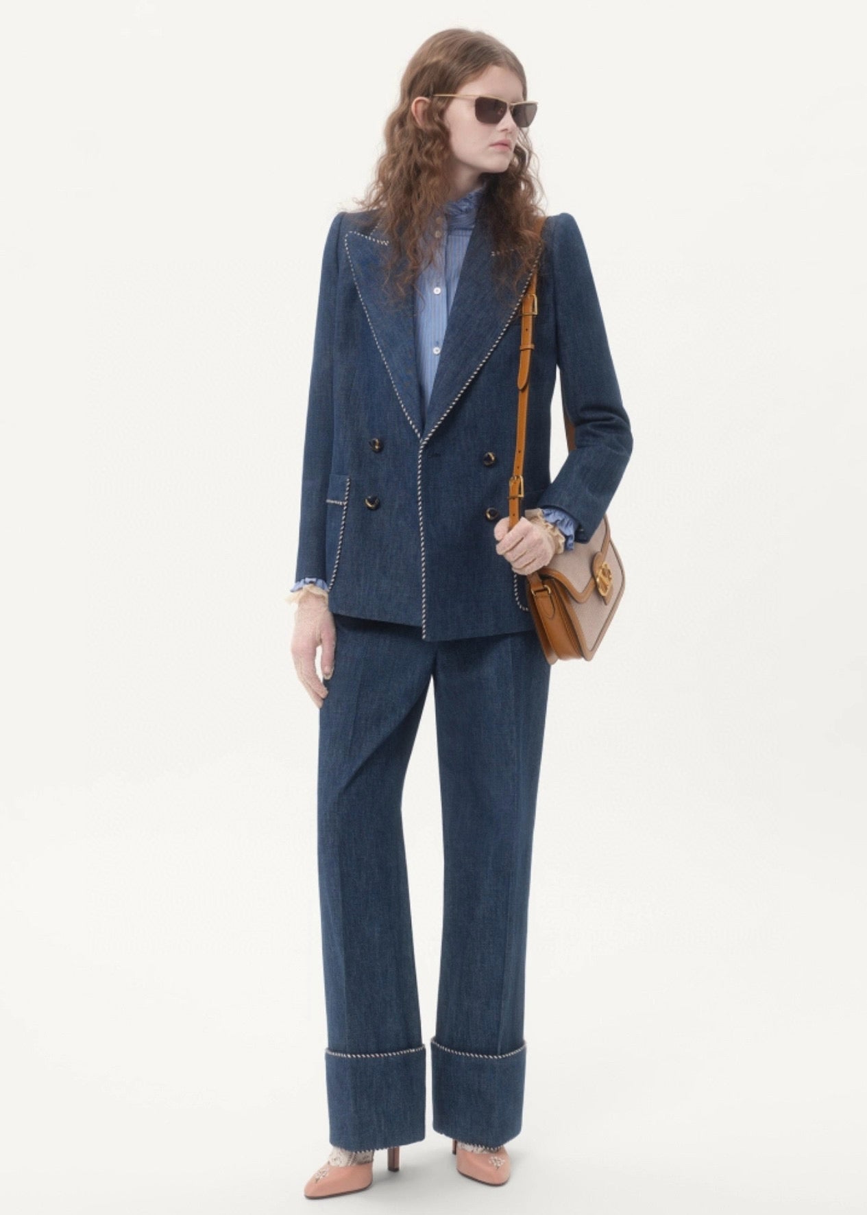 V 2025 new products Denim suit and trousers set