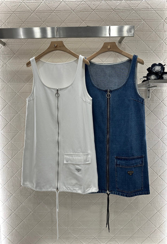 P 2025 new product Denim vest skirt