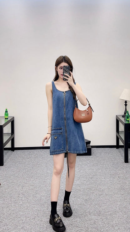 P 2025 new product Denim vest skirt