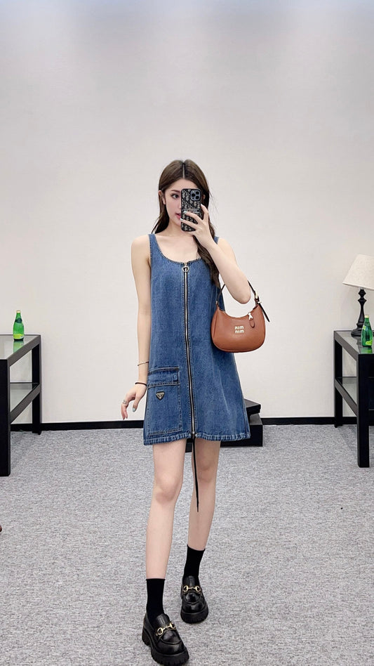 P 2025 new product Denim vest skirt