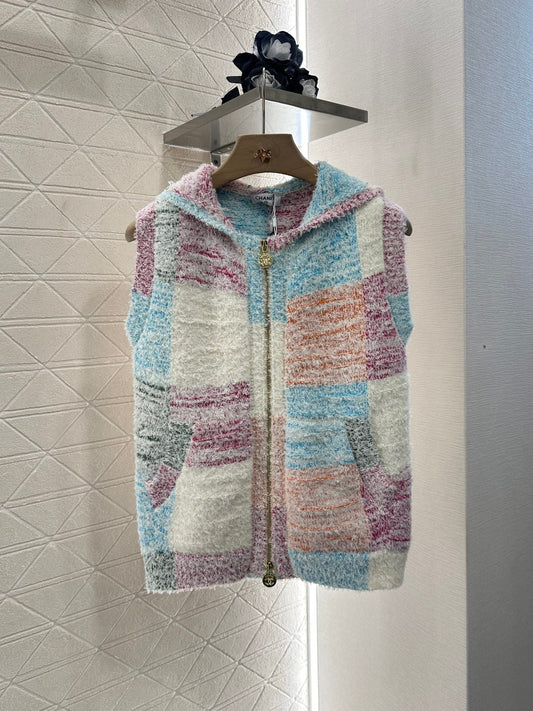 C 2025 new product Hooded knitted vest