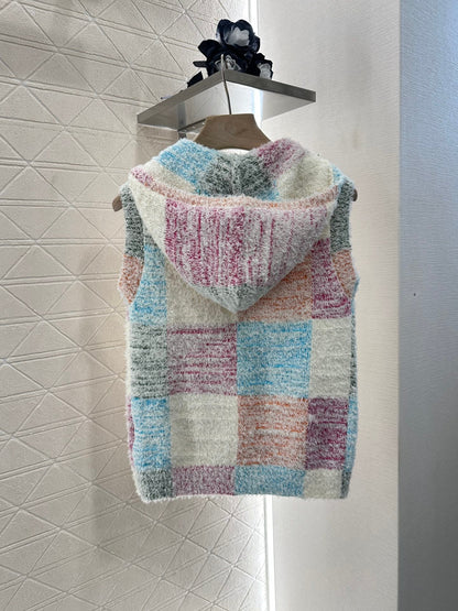 C 2025 nouveau produit Gilet tricoté à capuche 