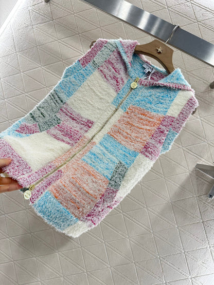 C 2025 nouveau produit Gilet tricoté à capuche 