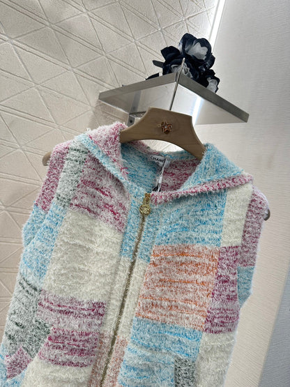 C 2025 nouveau produit Gilet tricoté à capuche 