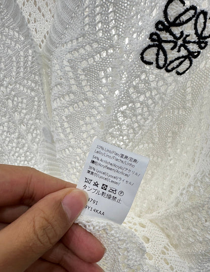 Lo 2025 new product Hollow cardigan and skirt set