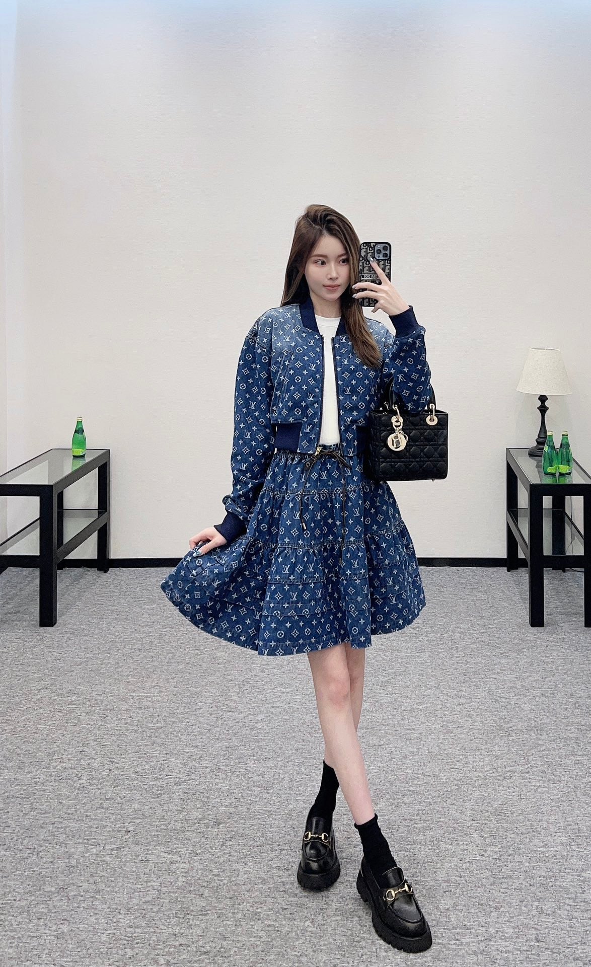 L  2025 new arrivals Denim jacket and skirt set