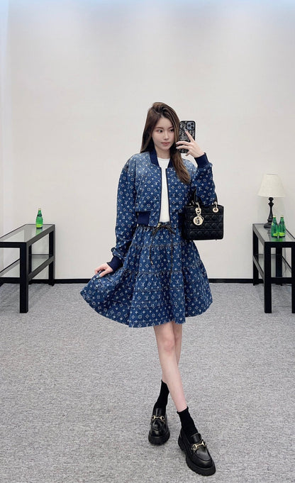 L  2025 new arrivals Denim jacket and skirt set