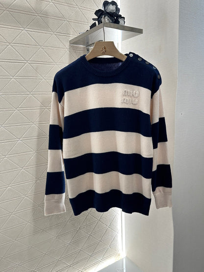 M new product Striped crew neck sweater