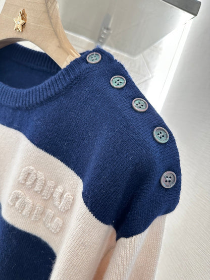 M new product Striped crew neck sweater