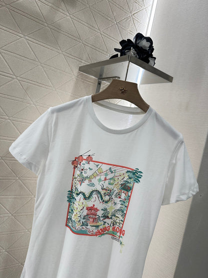 D 2025 new product Round neck printed T-shirt