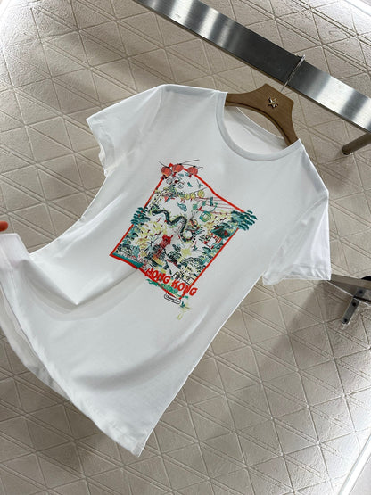 D 2025 new product Round neck printed T-shirt