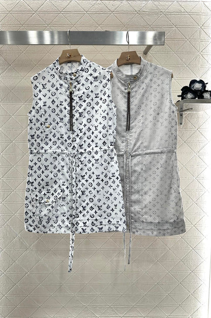 L New Arrival Zippered Printed Vest Dress