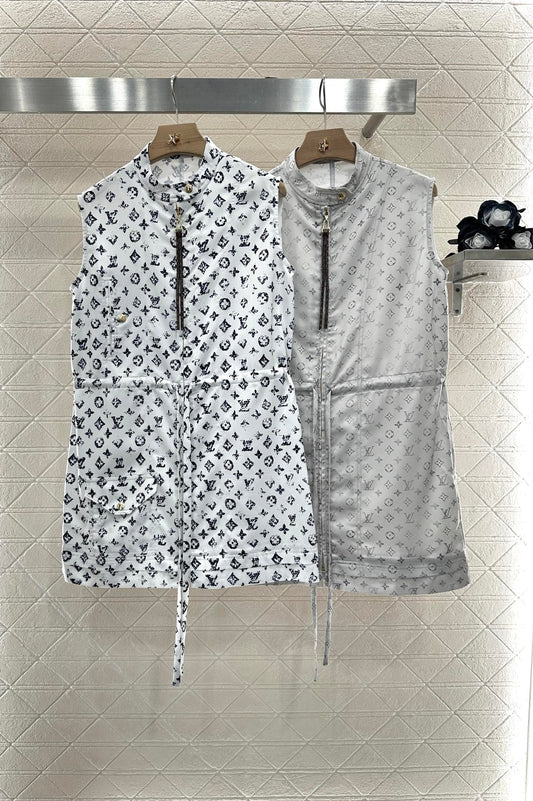 L New Arrival Zippered Printed Vest Dress