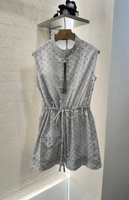 L New Arrival Zippered Printed Vest Dress