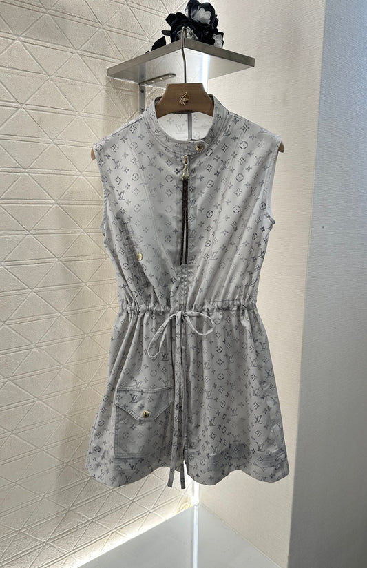 L New Arrival Zippered Printed Vest Dress