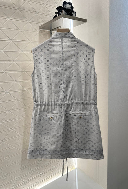 L New Arrival Zippered Printed Vest Dress