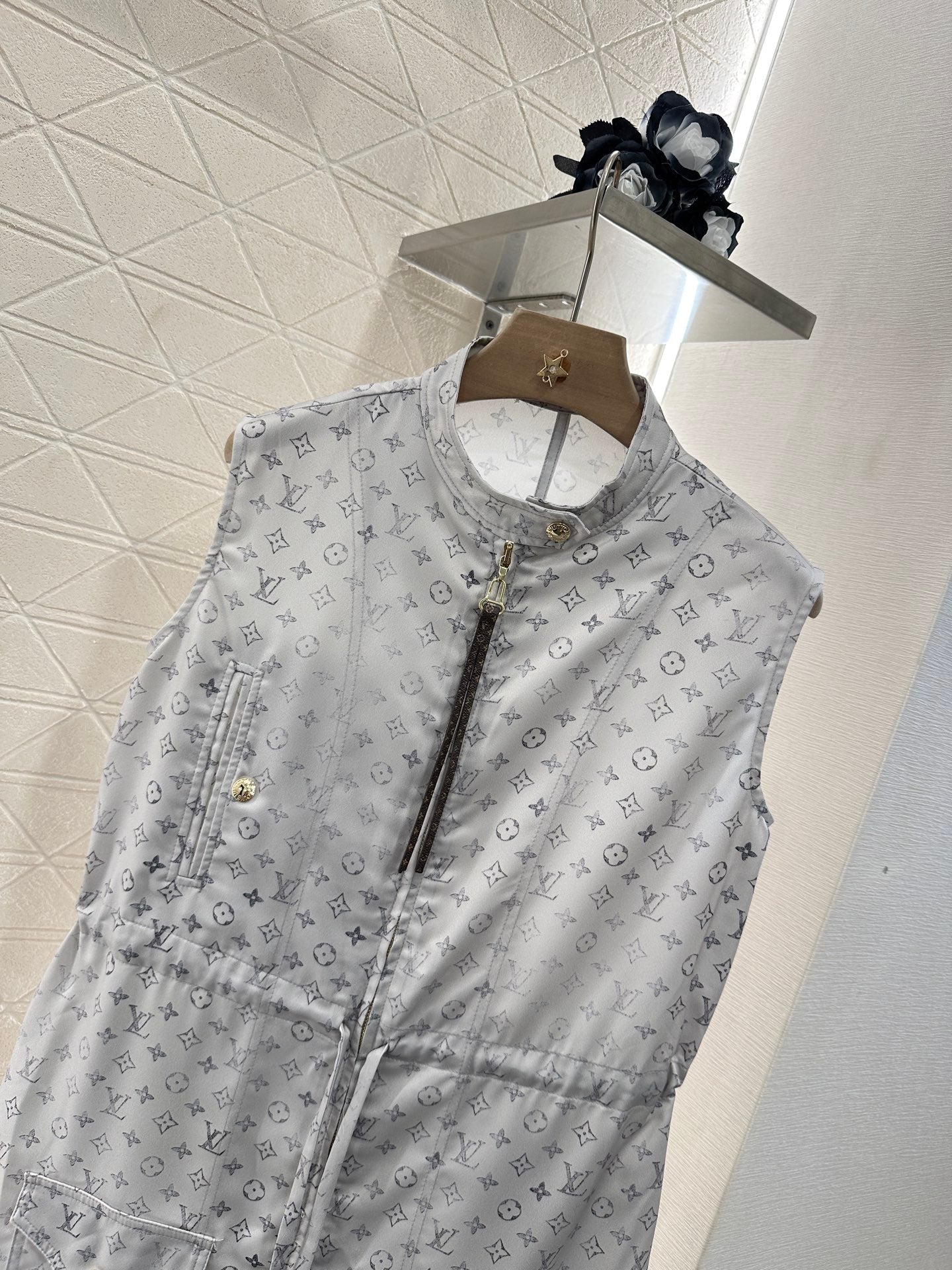 L New Arrival Zippered Printed Vest Dress