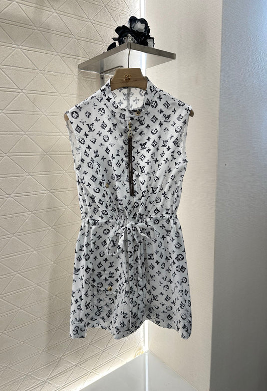 L New Arrival Zippered Printed Vest Dress
