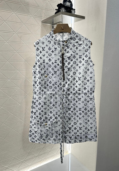 L New Arrival Zippered Printed Vest Dress