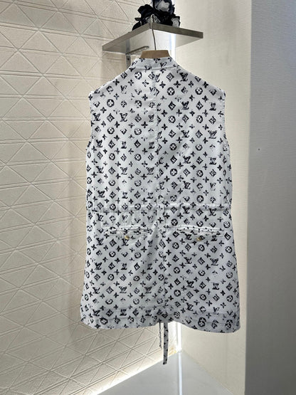 L New Arrival Zippered Printed Vest Dress