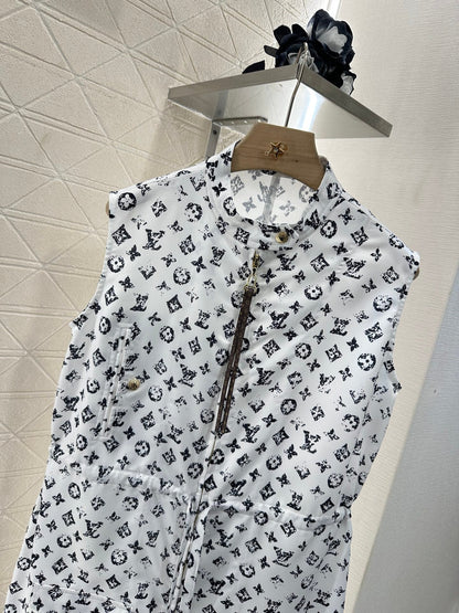 L New Arrival Zippered Printed Vest Dress