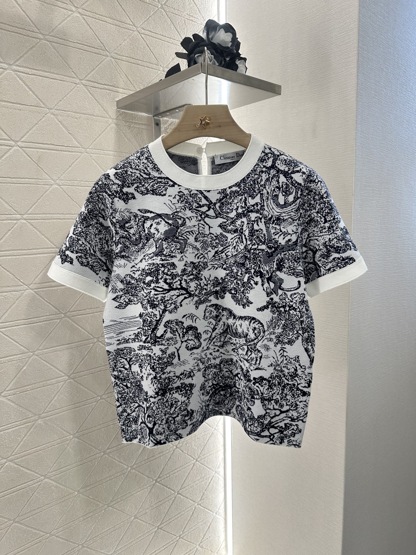 D 2025 new product Jacquard knitted short sleeves