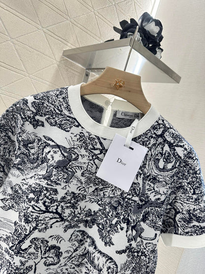 D 2025 new product Jacquard knitted short sleeves